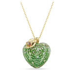 Idyllia pendant Mixed cuts, Apple, Green, 18K gold finish