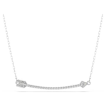 Idyllia pendant Mixed cuts, Arrow, White, Rhodium plated