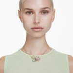 Idyllia pendant Mixed cuts, Flower, Multicoloured, 18K gold finish - Image 2