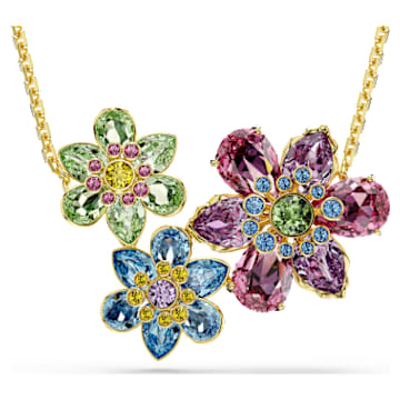idyllia-pendant-mixed-cuts-flower-multicoloured-18k-gold-finish-swarovski-5721668 Idyllia pendant Mixed cuts, Flower, Multicoloured, 18K gold finish - Image 1