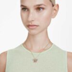 Idyllia pendant Mixed cuts, Pavé, Butterfly, Multicoloured, 18K gold finish - Image 2