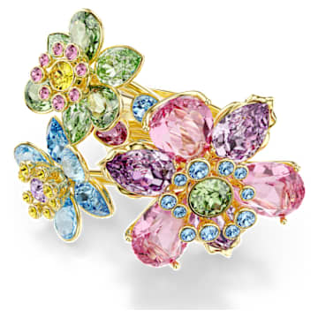 idyllia-ring-mixed-cuts-flower-multicoloured-18k-gold-finish-swarovski-5709027 Idyllia ring Mixed cuts, Flower, Multicoloured, 18K gold finish - Image 1
