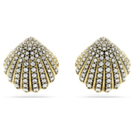 Idyllia stud earrings Shell, White, 18K gold finish