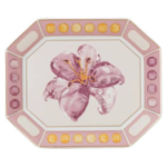 Idyllia tray Porcelain, Crystal print motif, flower, Small, Pink