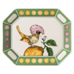 Idyllia tray Porcelain, Crystal print motif, flycatcher, Large, Multicoloured