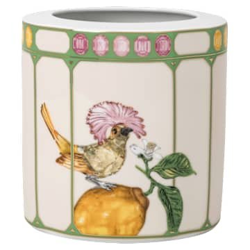 idyllia-vase-porcelain-crystal-print-motif-flycatcher-medium-multicoloured-swarovski-5735528 Idyllia vase Porcelain, Crystal print motif, flycatcher, Medium, Multicoloured - Image 1