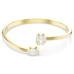 Imber bangle, Mixed cuts, White, 18K gold finish