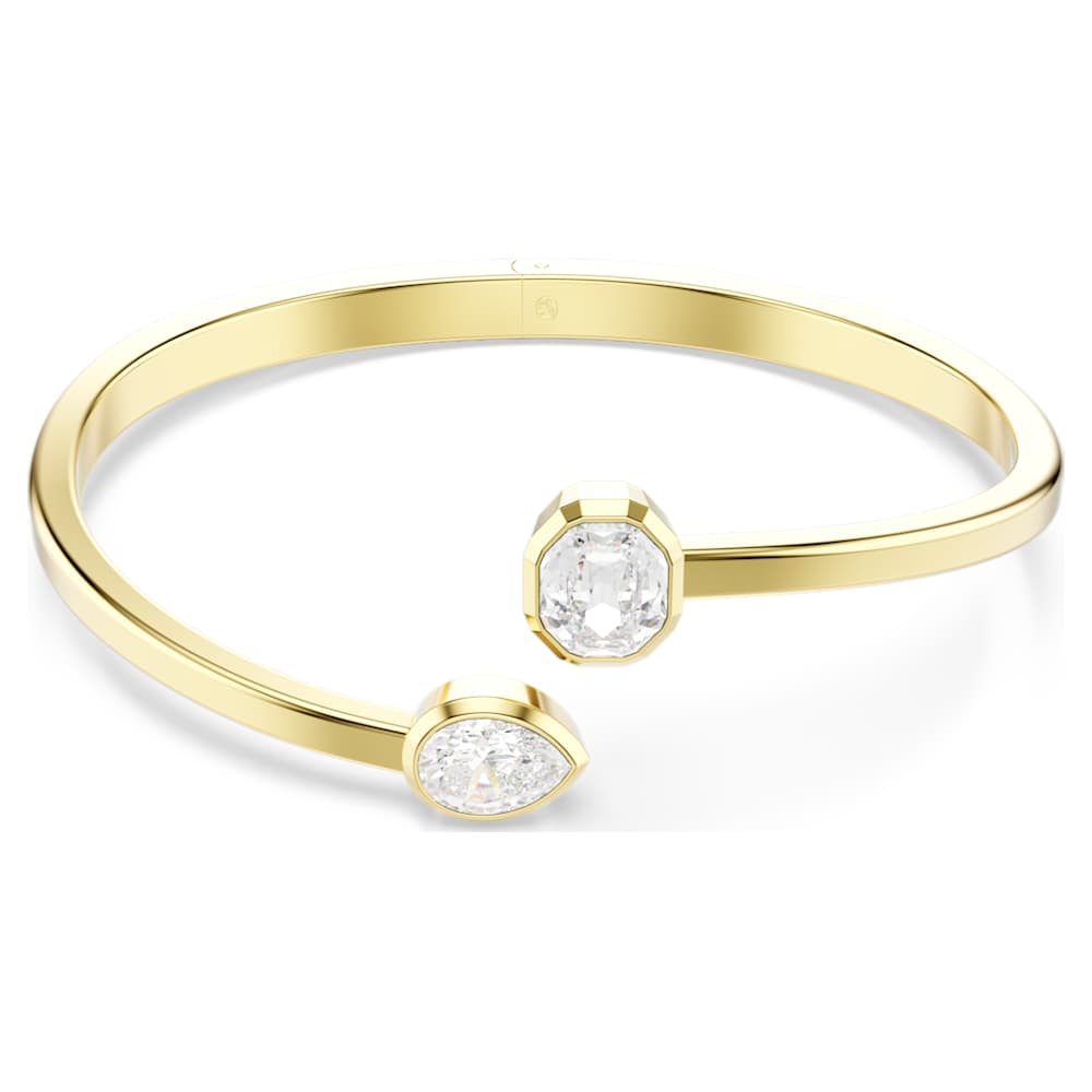 imber-bangle-mixed-cuts-white-18k-gold-finish-swarovski-5714314 Imber bangle, Mixed cuts, White, 18K gold finish - Image 1