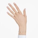 Imber bracelet Mixed round cuts, White, 18K gold finish - Image 2