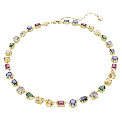 Imber necklace, Mixed cuts, Multicoloured, 18K gold finish
