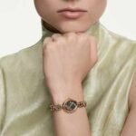 Imber oval watch Swiss Made, Metal bracelet, Black, Rose gold-tone finish - Image 2