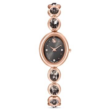 imber-oval-watch-swiss-made-metal-bracelet-black-rose-gold-tone-finish-swarovski-5754814 Imber oval watch Swiss Made, Metal bracelet, Black, Rose gold-tone finish - Image 1