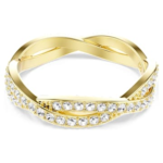 Infinity ring Pavé, White, 18K gold finish
