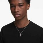 Insigne pendant, Cross, White, 18K rose gold finish - Image 2