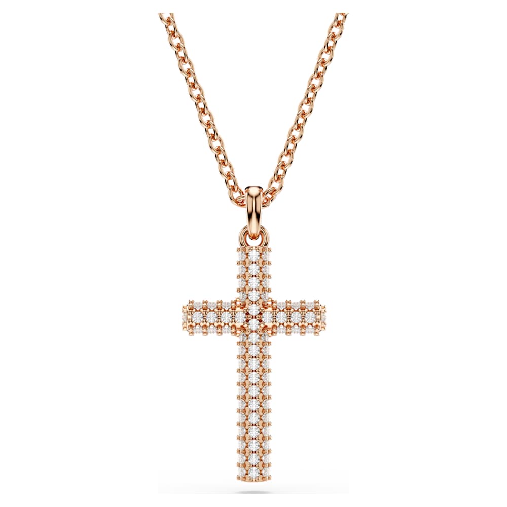 insigne-pendant-cross-white-18k-rose-gold-finish-swarovski-5727986 Insigne pendant, Cross, White, 18K rose gold finish - Image 1