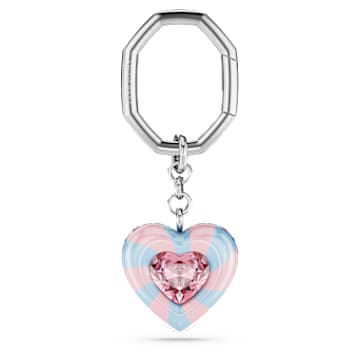 key-ring-heart-cut-heart-multicolored-rhodium-plated-swarovski-5713882 Key ring Heart cut, Heart, Multicolored, Rhodium plated - Image 1