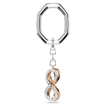 key-ring-infinity-white-mixed-metal-finish-swarovski-5687996 Key ring Infinity, White, Mixed metal finish - Image 1