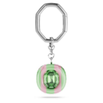 Key ring Octagon cut, Multicolored, Rhodium plated