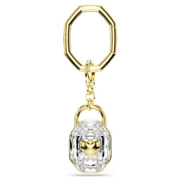 key-ring-oval-cut-white-gold-tone-plated-swarovski-5733765 Key ring Oval cut, White, Gold-tone plated - Image 1