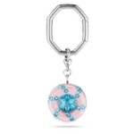 Key ring Round cut, Multicolored, Rhodium plated