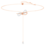 Lifelong Bow necklace Bow, White, Mixed metal finish