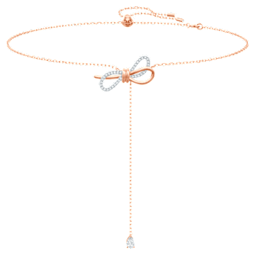 lifelong-bow-necklace-bow-white-mixed-metal-finish-swarovski-5447082 Lifelong Bow necklace Bow, White, Mixed metal finish - Image 1