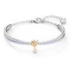 Lifelong Heart bangle Heart, White, Mixed metal finish