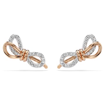 lifelong-stud-earrings-pave-bow-white-mixed-metal-finish-swarovski-5743574 Lifelong stud earrings Pavé, Bow, White, Mixed metal finish - Image 1