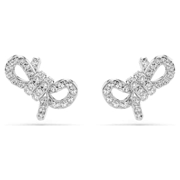 lifelong-stud-earrings-pave-bow-white-rhodium-plated-swarovski-5743575 Lifelong stud earrings Pavé, Bow, White, Rhodium plated - Image 1