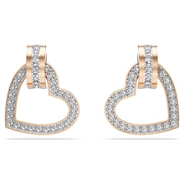 lovely-stud-earrings-heart-white-18k-rose-gold-finish-swarovski-5616477 Lovely stud earrings Heart, White, 18K rose gold finish - Image 1