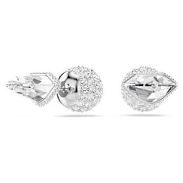 lucent-stud-earrings-pave-ball-white-rhodium-plated-swarovski-5686483 Lucent stud earrings Pavé, Ball, White, Rhodium plated - Image 1