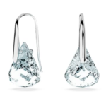 Lunar drop earrings Blue, Rhodium plated