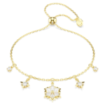 Magic bracelet, Mixed cuts, Snowflake, White, 18K gold finish