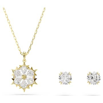 magic-set-set-2-mixed-cuts-snowflake-white-18k-gold-finish-swarovski-5758002 Magic set Set (2), Mixed cuts, Snowflake, White, 18K gold finish - Image 1