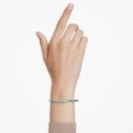 Matrix bangle Baguette cut, Octagon shape, Green, Rhodium plated - Image 2
