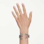 Matrix bangle Mixed cuts, Bouquet, Multicoloured, Ruthenium plated - Image 2