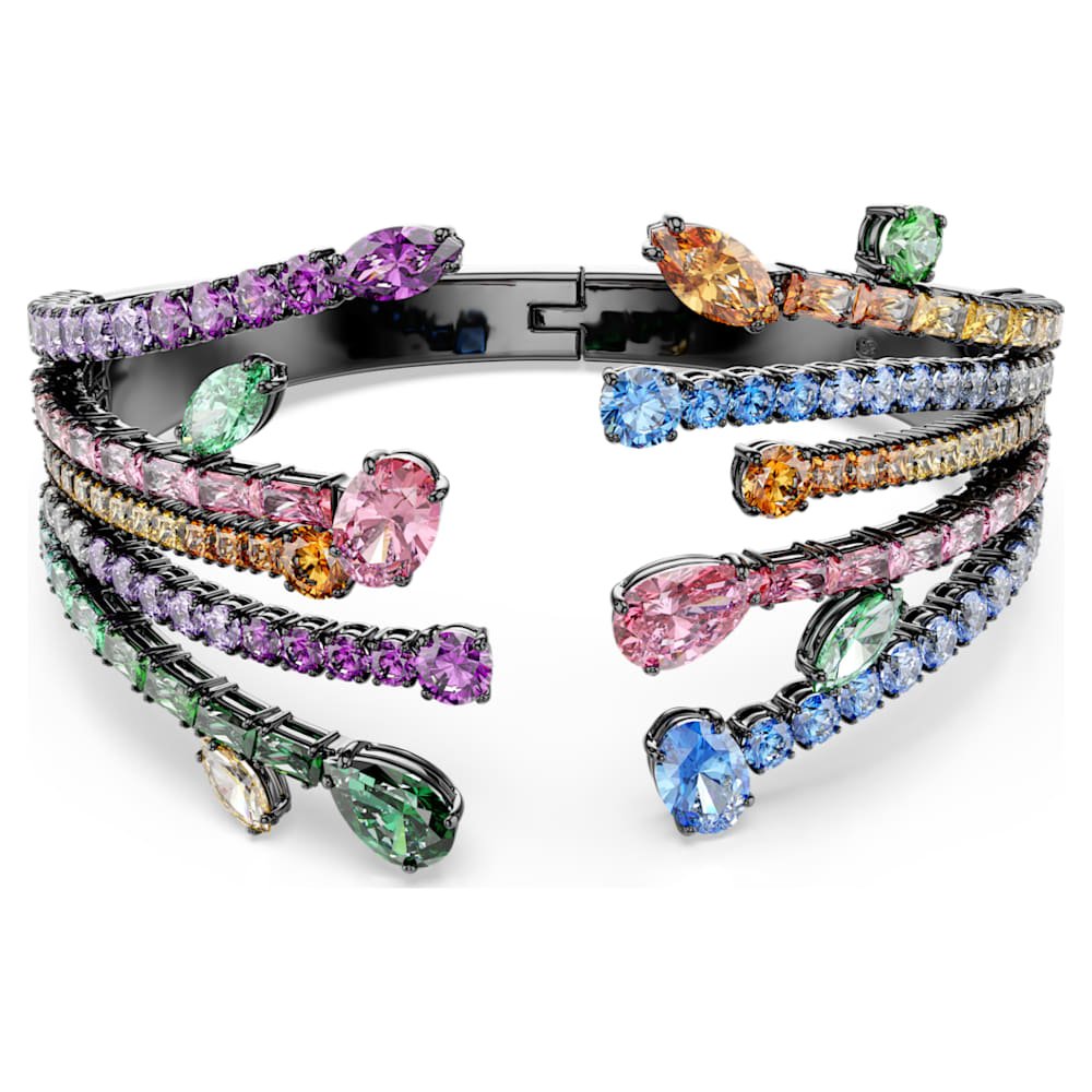 matrix-bangle-mixed-cuts-bouquet-multicoloured-ruthenium-plated-swarovski-5737431 Matrix bangle Mixed cuts, Bouquet, Multicoloured, Ruthenium plated - Image 1