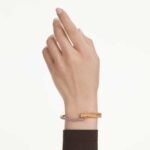 Matrix bangle Mixed cuts, Multicoloured, 18K gold finish - Image 2