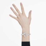 Matrix bangle Mixed cuts, White, Rhodium plated - Image 2