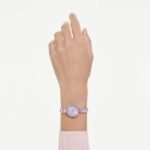 Matrix bangle watch Swiss Made, Crystal bracelet, Purple, Champagne gold-tone finish - Image 2