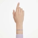 Matrix bracelet Baguette cut, Purple, Rhodium plated - Image 2
