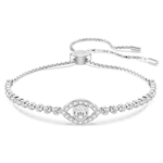 Matrix bracelet Evil eye, White, Rhodium plated