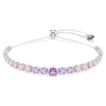 Matrix bracelet Gradient of round cuts, Multicoloured, Rhodium plated