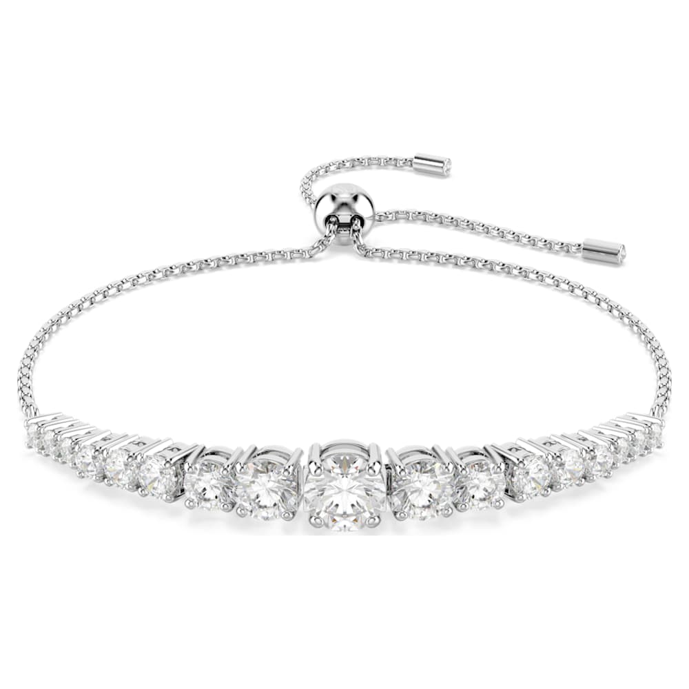 matrix-bracelet-gradient-of-round-cuts-white-rhodium-plated-swarovski-5690677 Matrix bracelet, Gradient of round cuts, White, Rhodium plated - Image 1