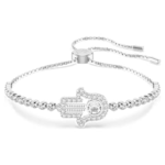 Matrix bracelet Hand, White, Rhodium plated