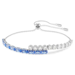 Matrix bracelet Mixed cuts, Blue, Rhodium plated