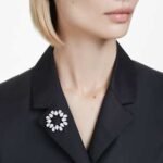 Matrix brooch Pear cut, White, Rhodium plated - Image 2