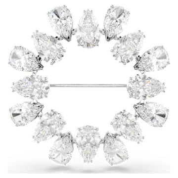 matrix-brooch-pear-cut-white-rhodium-plated-swarovski-5714646 Matrix brooch Pear cut, White, Rhodium plated - Image 1