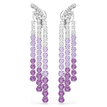 matrix-clip-earrings-colour-gradient-round-cuts-purple-rhodium-plated-swarovski-5705831 Matrix clip earrings Colour gradient, Round cuts, Purple, Rhodium plated - Image 1