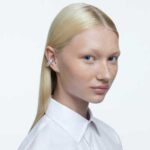 Matrix clip earrings Square cut, White, Rhodium plated - Image 2